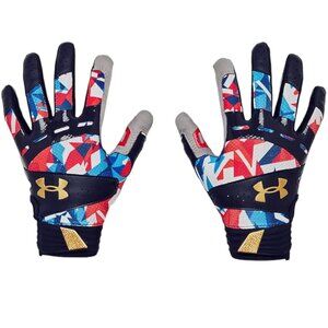 Under Armour UA Motive Softball Batting Gloves LG Midnight Navy/Red New